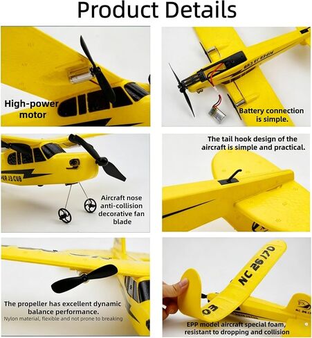 2.4GHz 2CH RC Airplane, 340mm Wingspan Fixed Wing Remote Control Glider, Ready to Fly Easy Operation RC Plane Toy, Durable Electric RC Aircraft for Kids Adults Beginners Outdoor Sport in Kuwait