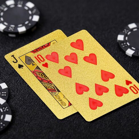Gold Playing Cards, Plastic Playing Cards Waterproof, Deck of Cards, Standard Playing Card for Adults, Cool Premium Poker Card Set for Family Game Night Gift Camping Beach Pool Party Table Games in Kuwait