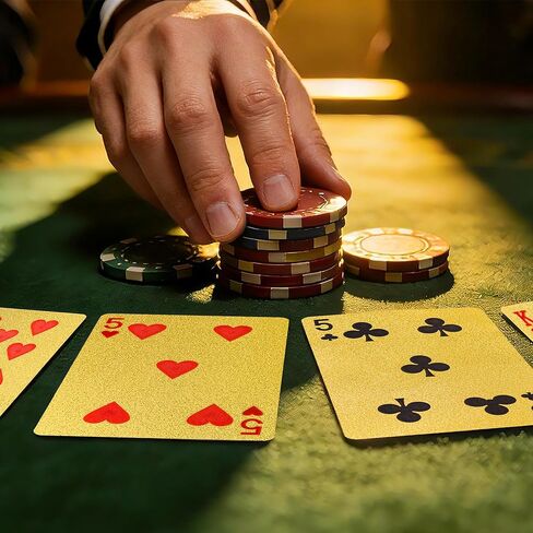 Gold Playing Cards, Plastic Playing Cards Waterproof, Deck of Cards, Standard Playing Card for Adults, Cool Premium Poker Card Set for Family Game Night Gift Camping Beach Pool Party Table Games in Kuwait