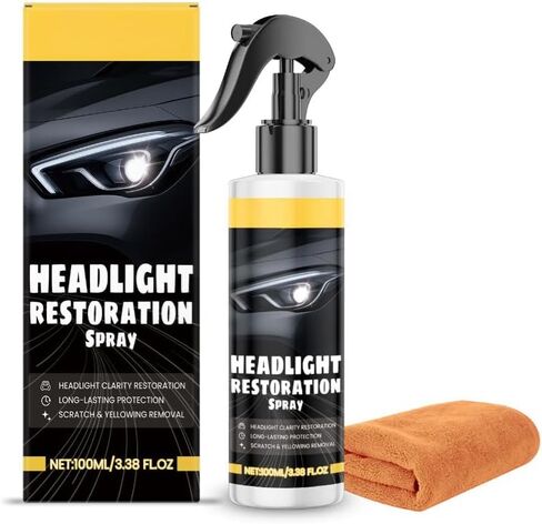 Headlight Restoration Spray, 3.38 FL OZ, Professional Clarity Restoration with Long-Lasting Protection in Kuwait