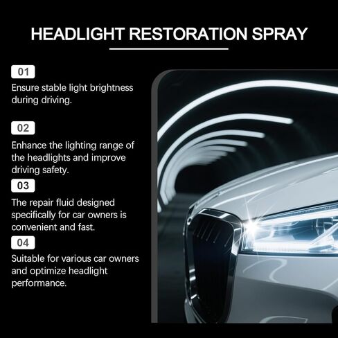 Headlight Restoration Spray, 3.38 FL OZ, Professional Clarity Restoration with Long-Lasting Protection in Kuwait