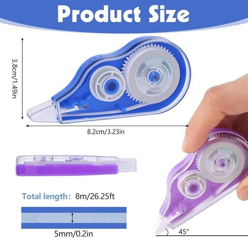 BESARME 15 Pack Correction Tape, Colorful Correction Tape Bulk for Students Teachers School Office Supplies, 26.24 Ft in Kuwait