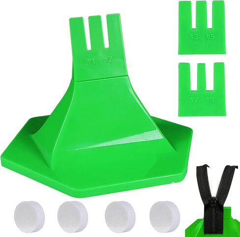 3-Prong Zipper Jig Tool with Adhesive Base for 6 Size #1#2#3#5#7#8 Zippers, Portable Zipper Pulls Installation and Repair on Clothing and Bags (Green) in Kuwait