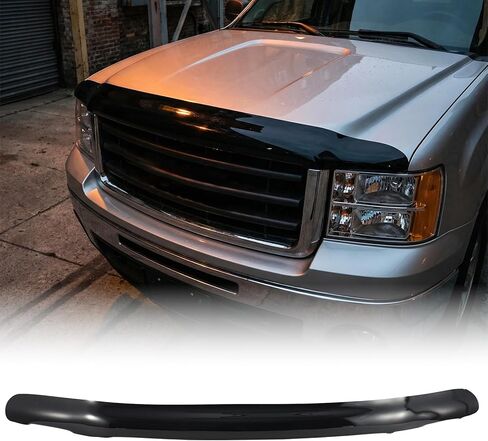 غطاء محرك السيارة منحرف غطاء محرك السيارة متوافق مع GMC Sierra 1500 2013 2012 2011 2010 2009 2008 2007 غطاء محرك السيارة الأسود اللامع حامي علة منحرف الحجر الحرس in Kuwait