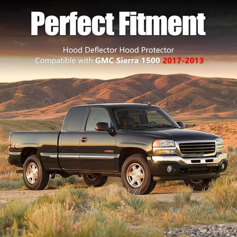 غطاء محرك السيارة منحرف غطاء محرك السيارة متوافق مع GMC Sierra 1500 2013 2012 2011 2010 2009 2008 2007 غطاء محرك السيارة الأسود اللامع حامي علة منحرف الحجر الحرس in Kuwait