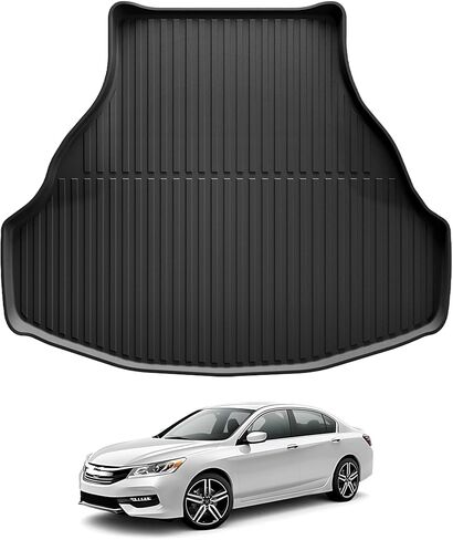 AOMSAZTO Cargo Liner مناسب لـ 2013-2017 Honda Accord Gasoline - بساط صندوق السيارة مناسب لجميع الأحوال الجوية، بساط شحن مناسب لصندوق السيارة وملحقات Accord باللون الأسود in Kuwait