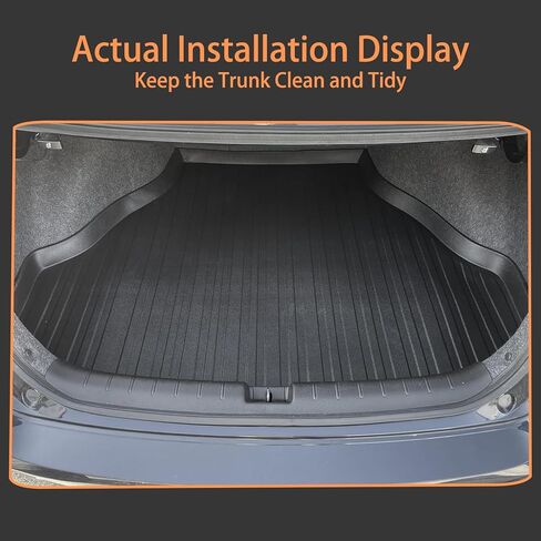 AOMSAZTO Cargo Liner مناسب لـ 2013-2017 Honda Accord Gasoline - بساط صندوق السيارة مناسب لجميع الأحوال الجوية، بساط شحن مناسب لصندوق السيارة وملحقات Accord باللون الأسود in Kuwait