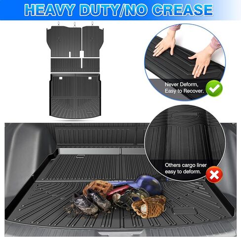 CRV Cargo mat - Trunk Mat for Honda CRV (Include Hybrid) 2023-2026, All Weather Trunk Mat & Backrest Mat for CRV Accessories, Heavy Duty Rubber Mats, Car Accessories in Kuwait