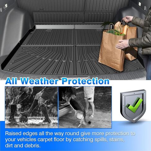 CRV Cargo mat - Trunk Mat for Honda CRV (Include Hybrid) 2023-2026, All Weather Trunk Mat & Backrest Mat for CRV Accessories, Heavy Duty Rubber Mats, Car Accessories in Kuwait