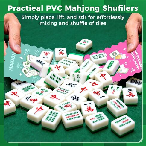 4 Pcs Color Mahjong Shuffler Cards, Mahjong Tile Mixer Shufflers for Mixing and Shuffling Tiles, Funny Sayings Mahjong Accessories Gifts for Lovers Games Family Games in Saudi Arabia