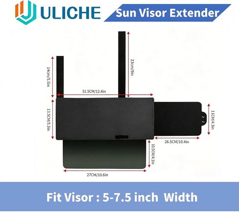Polarized Car Sun Visor Extender with PC Lens&Side Sunshade, UV400 Anti-Glare Windshield Visor Attachment for Safe Driving,Sun Blocker Protect from Glare，UV Rays,Universal for Most Cars (Driver Side) in Kuwait