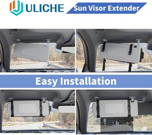 Polarized Car Sun Visor Extender with PC Lens&Side Sunshade, UV400 Anti-Glare Windshield Visor Attachment for Safe Driving,Sun Blocker Protect from Glare，UV Rays,Universal for Most Cars (Driver Side) in Kuwait