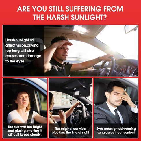 Car Sun Visor Extender, Anti-Glare Polarized Sun Visor for Cars, UV400 Sun Blocker for Car Windshield, Adjustable Visor Extension Clip On Attachment, Universal Car Visor Extender in Kuwait