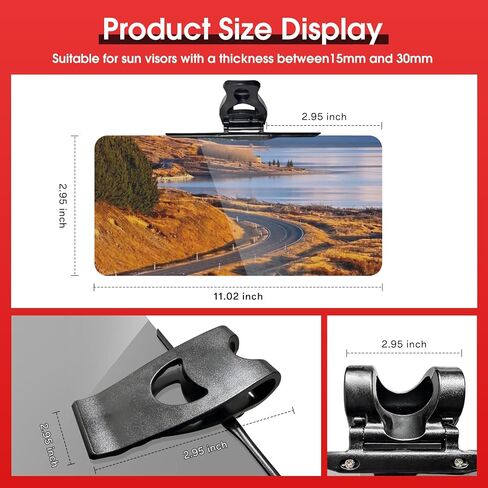 Car Sun Visor Extender, Anti-Glare Polarized Sun Visor for Cars, UV400 Sun Blocker for Car Windshield, Adjustable Visor Extension Clip On Attachment, Universal Car Visor Extender in Kuwait