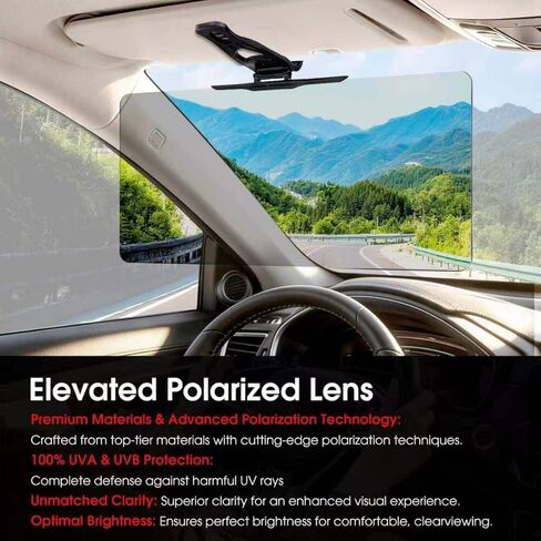 Car Sun Visor Extender, Anti-Glare Polarized Sun Visor for Cars, UV400 Sun Blocker for Car Windshield, Adjustable Visor Extension Clip On Attachment, Universal Car Visor Extender in Kuwait