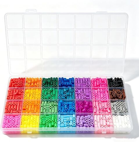 28 Colors 5mm Fuse Beads Kit，2200PCS Melty Beads DIY Craft Supplies for Art Creation and Handmade Projects in Kuwait
