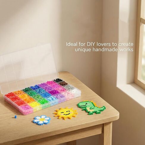 28 Colors 5mm Fuse Beads Kit，2200PCS Melty Beads DIY Craft Supplies for Art Creation and Handmade Projects in Kuwait