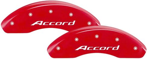 MGP Caliper Covers - Brake Caliper Covers Compatible with 2018-2025 Honda Accord (Requires 17"+ Wheels) Red Powder-Coated Finish, 4PCS Front and Rear (Accord Engraving) in Saudi Arabia