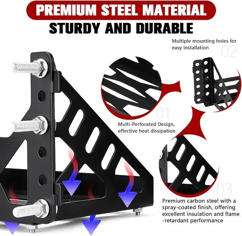 Universal Metal Battery Mounting Tray Box, Easy Bolt-In Battery Tray Bracket with Protective Pads Fits up to a 10.63" × 7.08" × 9.05" Battery, Compatible with RV, Trailer, Boat, Truck Group 24 Battery in Kuwait