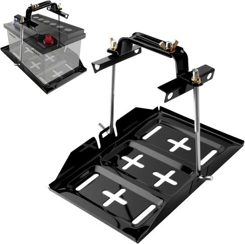 Car Battery Hold Down Kit,High Strength Car Battery Holder Bracket Kit with Adjustable Bracket Clamp,J Hooks,Professional Batteries Tray Hold Down Kits for Fixing Batteries in Kuwait