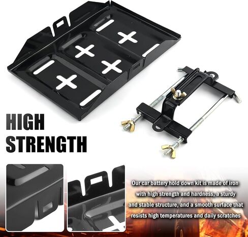 Car Battery Hold Down Kit,High Strength Car Battery Holder Bracket Kit with Adjustable Bracket Clamp,J Hooks,Professional Batteries Tray Hold Down Kits for Fixing Batteries in Kuwait