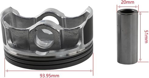 TAI YING POWER 434cc 94mm حجم التجويف الأسطواني حلقة المكبس طوقا مجموعة حلقة النهاية العلوية مجموعة إعادة البناء مناسبة لسوزوكي LTZ 400 2003-2014 Kawasaki KFX400 2003-2006 DR-Z400 2000-2015، أسطوانة مطلية نيكاسيل in Kuwait