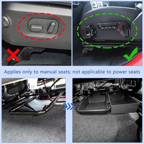 صندوق تخزين تحت المقعد لـ 2018-2025 2026 Jeep Wrangler JL/JLU & Gladiator JT Accessories صينية تنظيم أمامية مخفية، مقعد غير كهربائي فقط in Kuwait