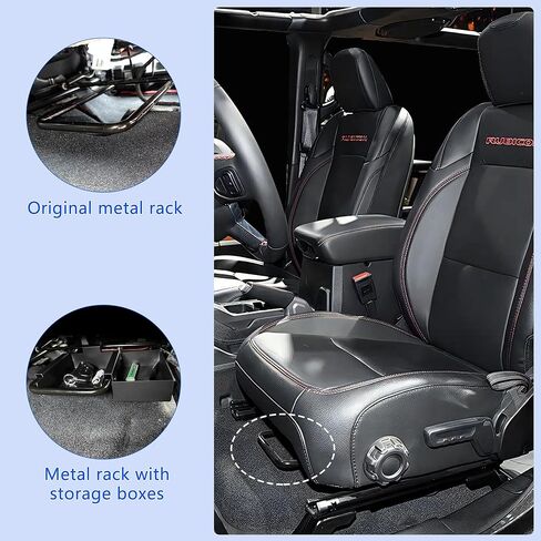 صندوق تخزين تحت المقعد لـ 2018-2025 2026 Jeep Wrangler JL/JLU & Gladiator JT Accessories صينية تنظيم أمامية مخفية، مقعد غير كهربائي فقط in Kuwait