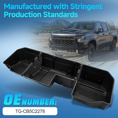 صندوق تخزين تحت المقعد متوافق مع 2019-2024 Chevy Silverado 1500/GMC Sierra 1500، 2020-2024 Chevy Silverado 2500 3500/GMC Sierra 2500 3500، Crew & Double Cab TG-CB5C2278 in Kuwait