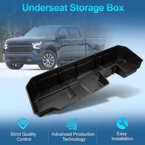 صندوق تخزين تحت المقعد متوافق مع 2019-2024 Chevy Silverado 1500/GMC Sierra 1500، 2020-2024 Chevy Silverado 2500 3500/GMC Sierra 2500 3500، Crew & Double Cab TG-CB5C2278 in Kuwait