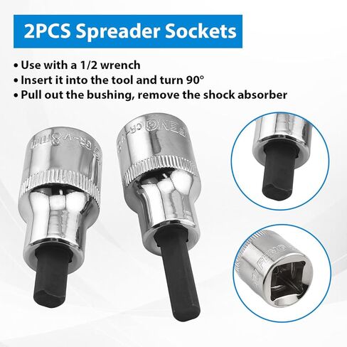 Universal 2-Piece Strut Spreader Tool, Steering Suspension Strut Knuckle Spreader Tool 5-11 mm, Suspension Strut Spreader Socket Tools Compatible with Audi/VW/BMW/Ford in Kuwait