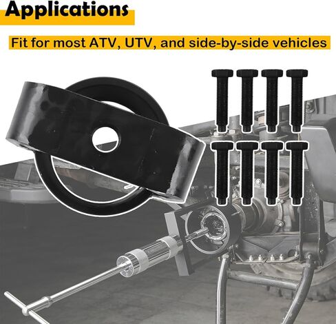 SXS CV Axle Shaft Puller Tool, 3 Inch CV Joint Removal Tool Compatible with ATV UTV Side by Side, Heavy-Duty Steel Bearing & Bushing Puller Head with 8 Bolts (5/8"-18 Thread) in Kuwait