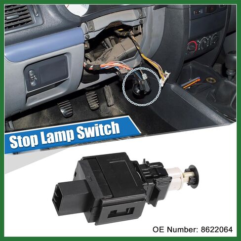 Motoforti Brake Light Switch Stop Lamp Switch for Volvo S60 2001-2009, S80 1999-2006, V70 2001-2007, XC90 2003-2014, No.8622064, Black, Push Button, Plunger, Automatic in Kuwait