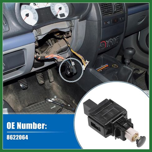 Motoforti Brake Light Switch Stop Lamp Switch for Volvo S60 2001-2009, S80 1999-2006, V70 2001-2007, XC90 2003-2014, No.8622064, Black, Push Button, Plunger, Automatic in Kuwait