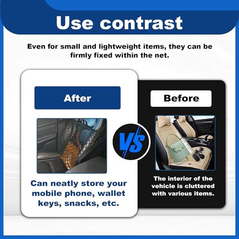Front Seat Organizer,22" x 22" Front Seats Versatile Elastic Organizers Net, High Elastic Front Seat Organizer Versatile Purse Holder for Most Vehicles in Kuwait