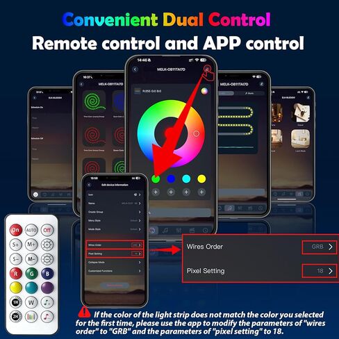 RGB-IC 6 in 1 Car Led Strip Lights, Interior Car Lights, App and Remote Control Ambient Lighting Kit with 16 Million Colors Fiber Optics&Music Sync Rhythm, USB Neon Light Accessories for Console&Door in Kuwait