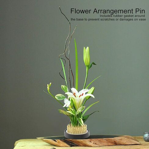 Needle Kenzan Flower Arrangement Tool, Brass Needle Base, Durable with Rubber Gasket, for Club, Garden, Hotel, Home Decoration(40mm Diameter Copper Needle) in Kuwait