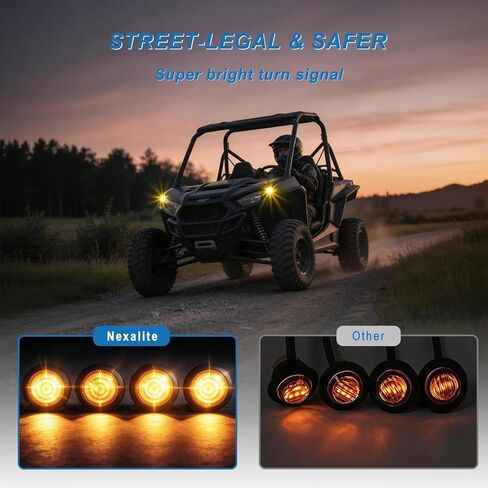 ATV UTV Turn Signal Kit with 110dB Horn Pre-Wired Plug & Play UTV Universal Street Legal Kit with Hazard light, Blinker with Rocker Switch, Compatible With Polaris RZR Can-Am CFMOTO in Kuwait