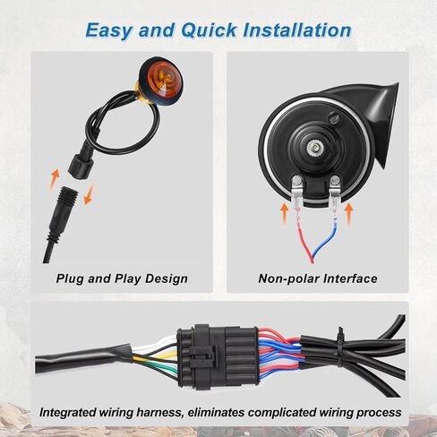 ATV UTV Turn Signal Kit with 110dB Horn Pre-Wired Plug & Play UTV Universal Street Legal Kit with Hazard light, Blinker with Rocker Switch, Compatible With Polaris RZR Can-Am CFMOTO in Kuwait