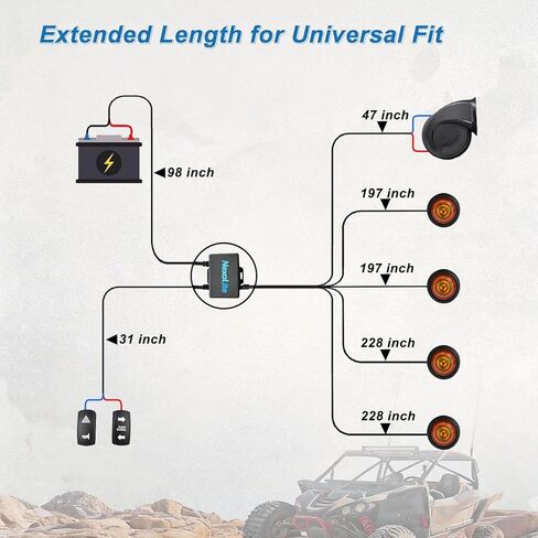 ATV UTV Turn Signal Kit with 110dB Horn Pre-Wired Plug & Play UTV Universal Street Legal Kit with Hazard light, Blinker with Rocker Switch, Compatible With Polaris RZR Can-Am CFMOTO in Kuwait
