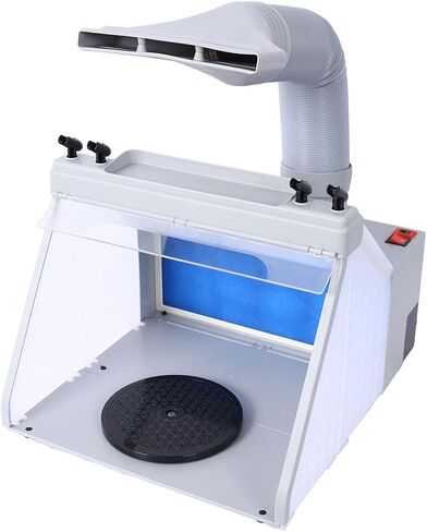 Airbrush Spray Booth, Portable Hobby Airbrush Paint Spray Booth Kit with 4 Airbrush Holders and 1 Paint Holder Super Power Air Brush Paint Spray Booth with Filter LED for Painting Model Craft D in Kuwait