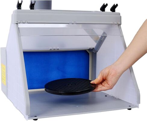 Airbrush Spray Booth, Portable Hobby Airbrush Paint Spray Booth Kit with 4 Airbrush Holders and 1 Paint Holder Super Power Air Brush Paint Spray Booth with Filter LED for Painting Model Craft D in Kuwait
