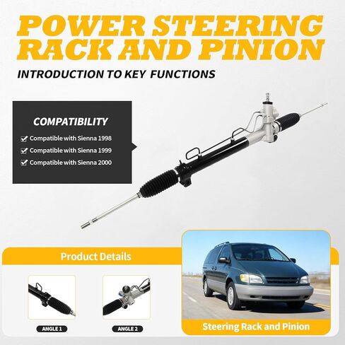 44250-08010 Power Steering Rack and Pinion Assembly Compatible with Sienna 1998-2000 261615 in Kuwait