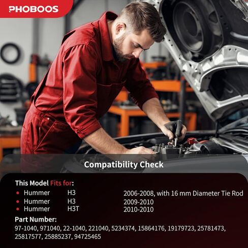 مجموعة رف وترس التوجيه الهيدروليكي من PHOBOOS متوافقة مع Hummer H3 2006-2010، H3T 2010، وحدة جديدة، مقاومة التسرب، ملاءمة مباشرة، المرجع. 97-1040، 22-1040 in Kuwait