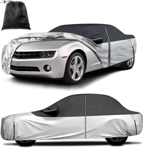 Cartist 420d Car Cover for Ford Mustang 1994-2026, for Chevy Camaro 2010-2026, All Weather Car Cover for Camaro Accessories, Waterproof, with Zipper & Reflective Safety Strips in Kuwait