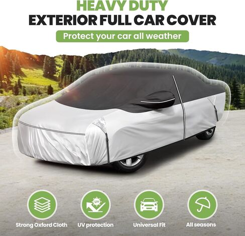 Cartist 420d Car Cover for Ford Mustang 1994-2026, for Chevy Camaro 2010-2026, All Weather Car Cover for Camaro Accessories, Waterproof, with Zipper & Reflective Safety Strips in Kuwait
