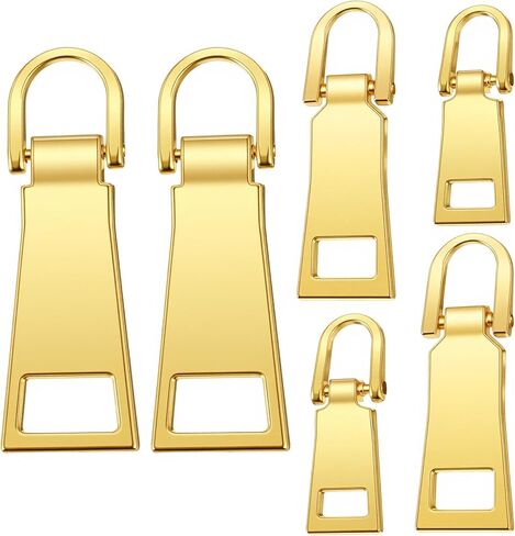 6 Pack Zipper Pulls Replacement, Gold Zipper Pull Tab Repair Kit for Suitcases, Backpacks, Jackets, Coats, Handbags, Luggage in Kuwait
