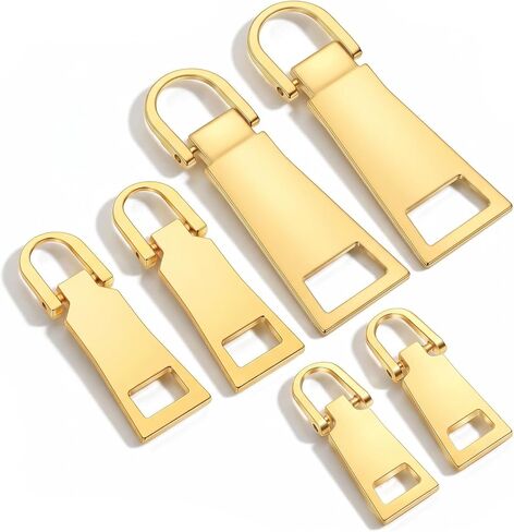 6 Pack Zipper Pulls Replacement, Gold Zipper Pull Tab Repair Kit for Suitcases, Backpacks, Jackets, Coats, Handbags, Luggage in Kuwait