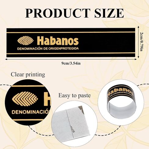 50 Pcs Cigar Labels,Cigar Gifts for Men Cigar Bands,Cigar Label Bands for Protecting Cigars,Cigar Bar Decor, Cigar Stickers for Party Favors,Cigar Accessories for Men in Kuwait
