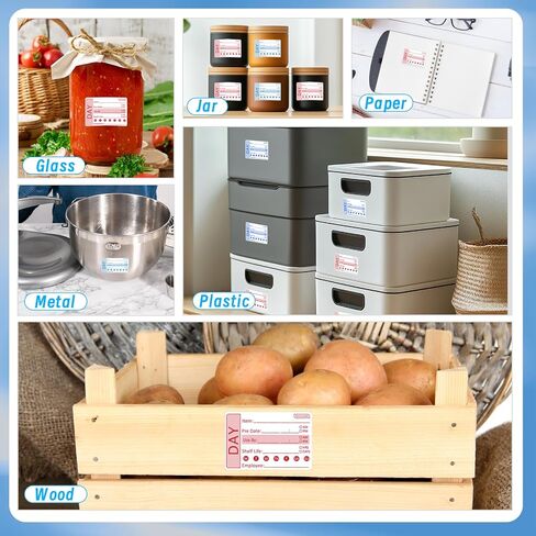 2 Rolls 600 Pieces Shelf Life Removable Freezer Labels, 2 x3 Inch Food Labels for Containers Date Stickers for Freezer Easy to Remove in Kuwait